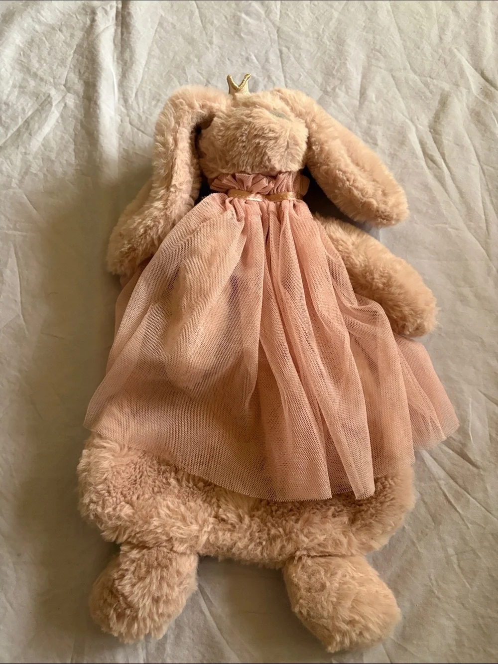Plush Bunny Doll in Blush Pink Tulle Dress